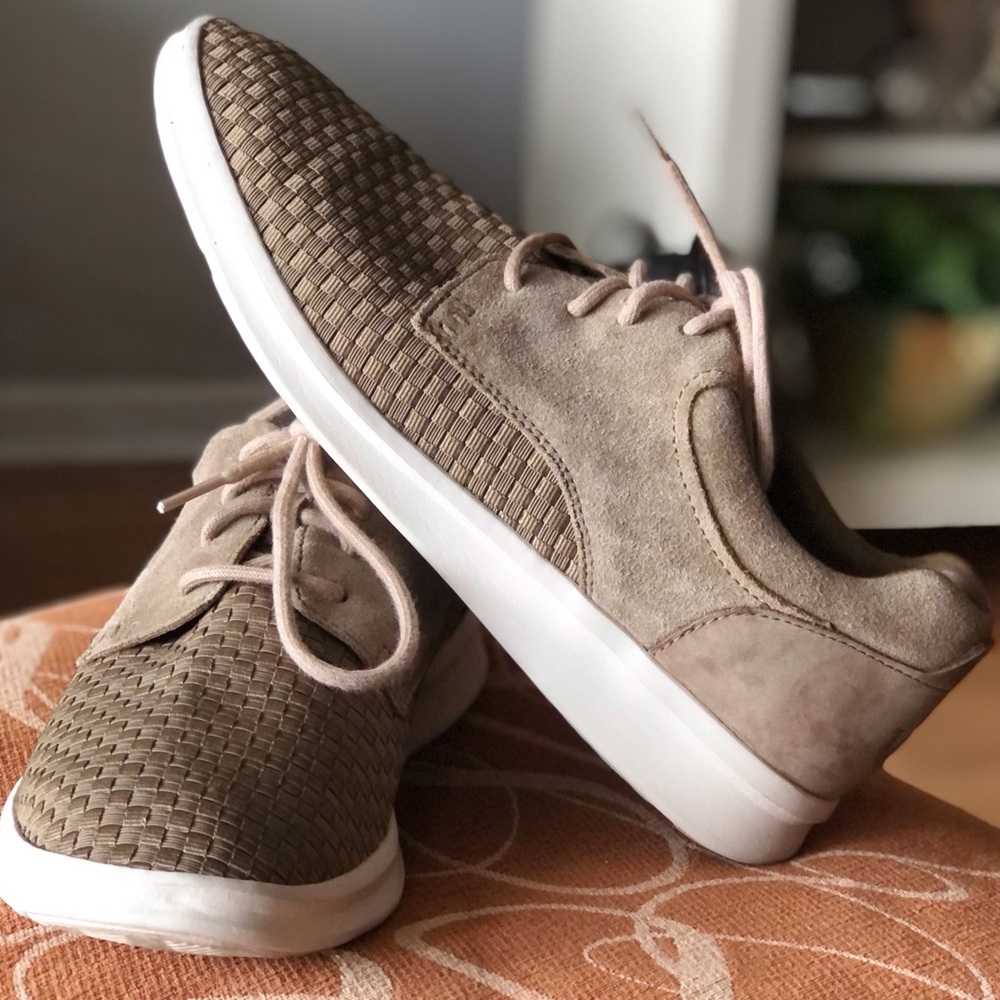 UGG Hepner Woven Luxe Lace Up Suede Comfort Sneaker